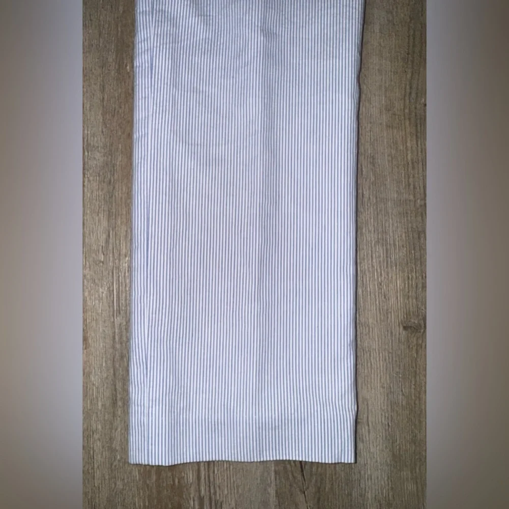 Lauren Ralph Lauren Edita Seersucker Blue White Stripe Pants, Size 6